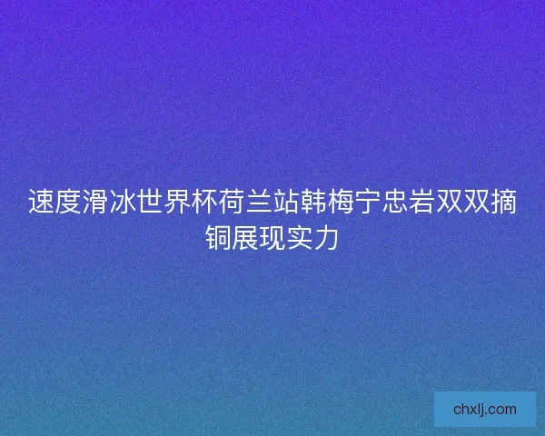 速度滑冰世界杯荷兰站韩梅宁忠岩双双摘铜展现实力
