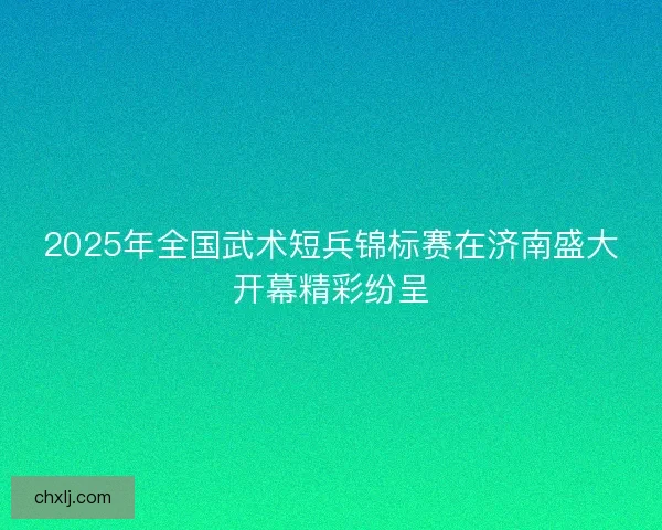 2025年全国武术短兵锦标赛在济南盛大开幕精彩纷呈