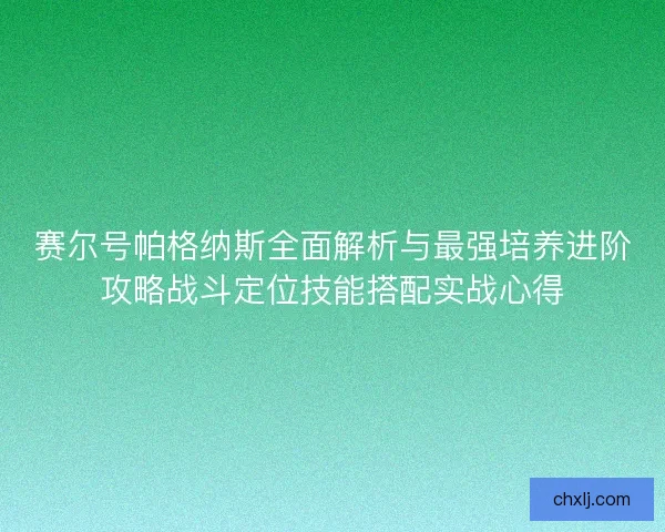 赛尔号帕格纳斯全面解析与最强培养进阶攻略战斗定位技能搭配实战心得