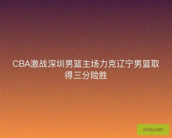 CBA激战深圳男篮主场力克辽宁男篮取得三分险胜